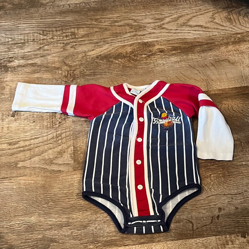 Boys Baseball Themed Onesie Bodysuit
